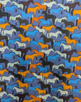 Deadstock Meterware Baumwoll-Poplin, Pferde-Silhouette Muster *tr* – (Breite 135 cm) (M6X6X3)