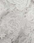 S4X2X002 Einzelstück Schwere Baumwollspitze 3 D Rosen Deadstock V*lentino leichte B-Ware 130 cm x 140 cm