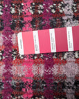 Designerstoff – Deadstock Tweed Karo Pinktöne Hot Pink | 145 cm | M2X5X16