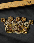 Patch D&G Krone Metallstickerei mit Perlen 9 cm x 5 cm S3X1X053