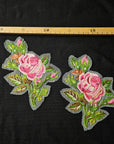 G*cci – Tüllapplikation Rosa Rosenapplikation | 12 × 16 cm | S3X3X012