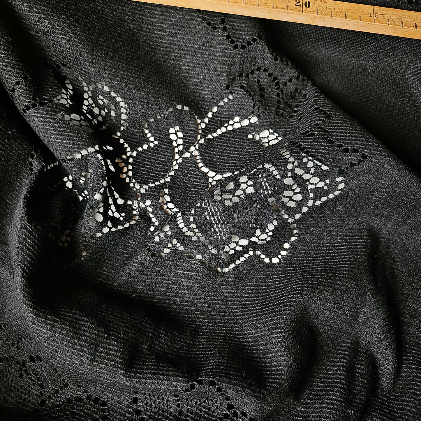 Panel, Baumwolle, Spitze, Jet Set · 190×155 cm