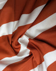 M*rni Designerstoff – Deadstock Baumwolljersey Streifen Orange/Weiß | 140 cm | M1X4X3