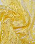 D&G Designerstoff – Deadstock Polyesterspitze Basisfarbe Empire Yellow | Stoffbreite 145 cm | M10X2X33