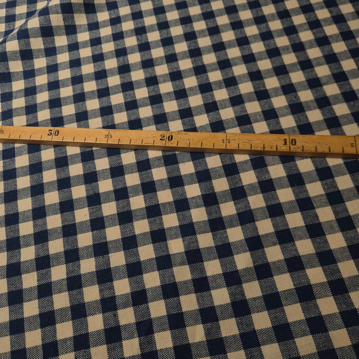 Schwere Poplin · Baumwolle · Kariert · Blau naturweiß · 145 cm · 190 g/m² · Meterware