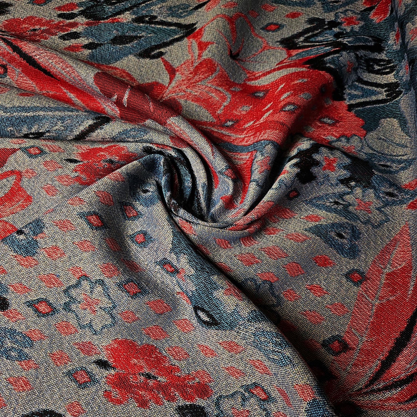 Baumwolle, Polyester, Wolle, Jacquard · 145 cm