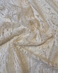 D&G Designerstoff – Deadstock Spitze Polyester Basisfarbe Cannoli Cream | Stoffbreite 150 cm | M10X2X30