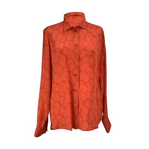 Crepe Seide Stella Mc Cartney Pantone Cherry Tomato Paisley Muster 140 cm breit 80g/m2
