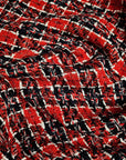 Deadstock Meterware Tweed Viskose-Baumwollmischung – Poppy Red Multicolor, G*cci (Stoffbreite 150 cm) (M9X4X11)