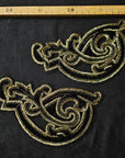 D*G – Samtapplikation Schwarz Goldstickerei | 11 × 19 cm | S3X3X019