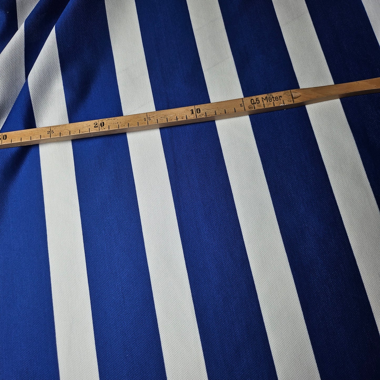 Piqué · Breite Streifen · Baumwolle · Gestreift · Blau und weiß · 180×150 cm · 160 g/m² · Einzelstück