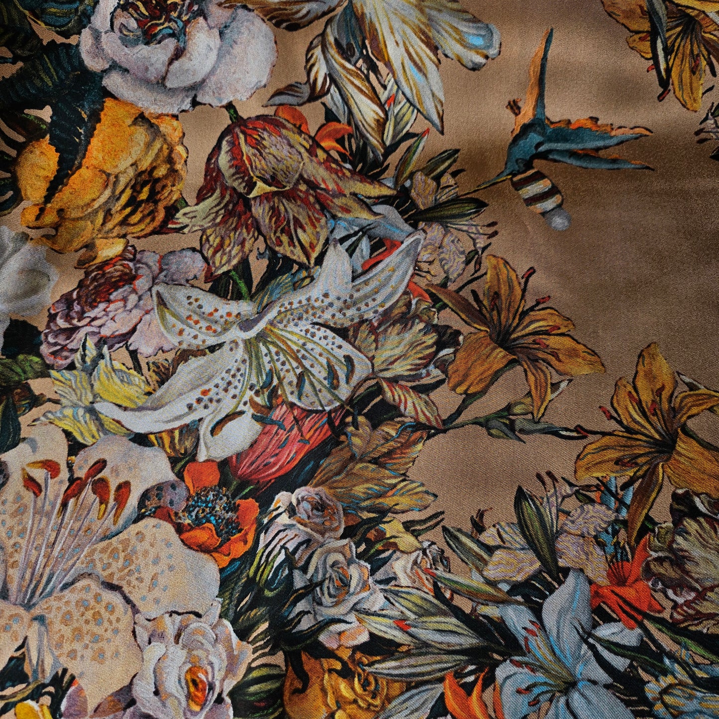 Panel, Seide · 90×90 cm