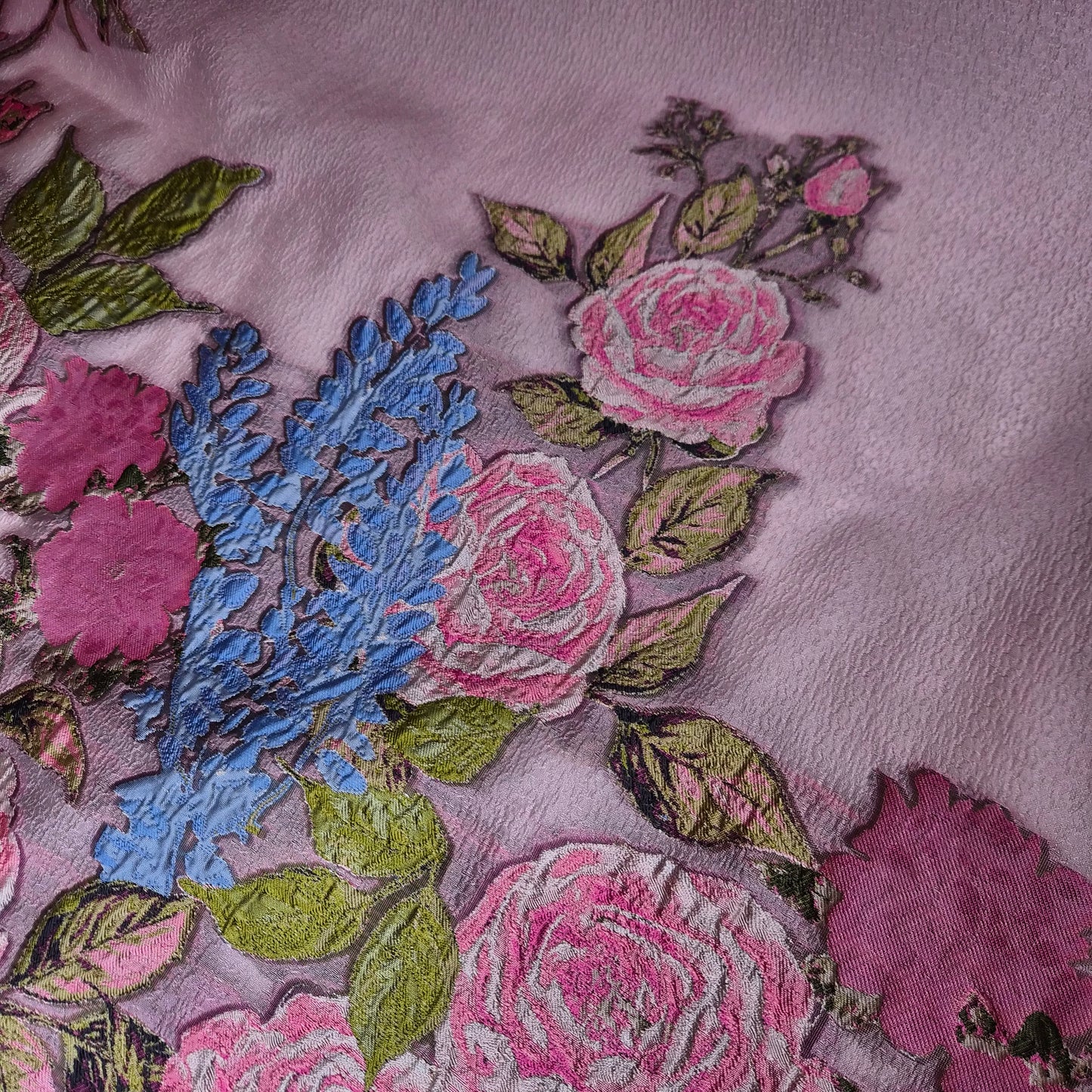 Jacquard · Polyester · Floral · Pastelltöne Pink · 150 cm × 150 cm · Panel