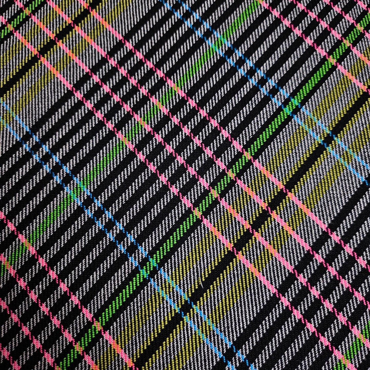 Jackenstoff · Doubleface · Baumwolle · Kariert · Neon und Schwarztöne · 145 cm · 440 g/m² · Meterware