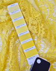 D&G Designerstoff – Deadstock Polyesterspitze Basisfarbe Empire Yellow | Stoffbreite 145 cm | M10X2X33