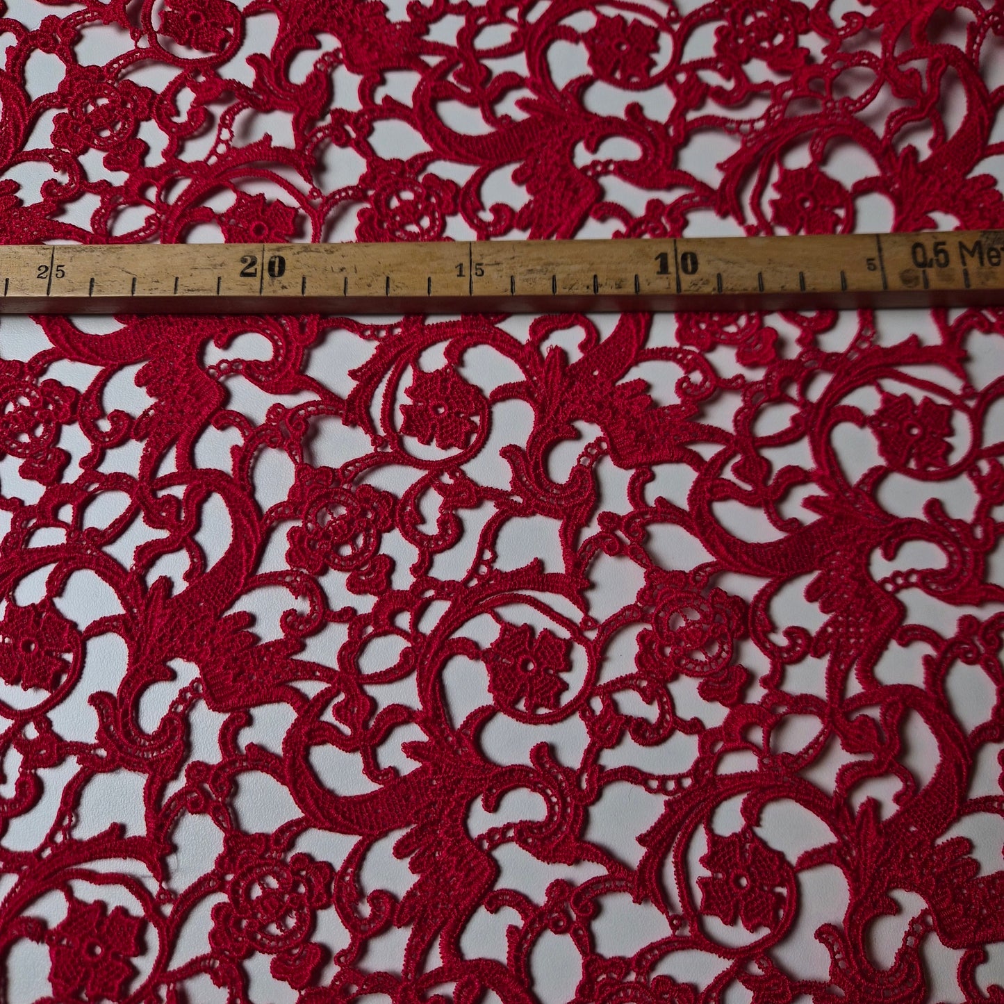 Viskose, Macramé / Netz, Racing Red · 90 cm 210g/m2