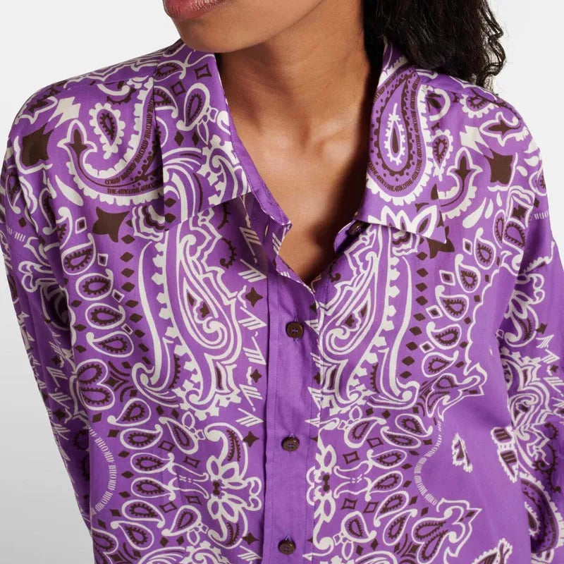 Popline Baumwolle Bandana Muster Pantone Dewberry Panel 90 cm x 140 cm