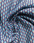 Deadstock Baumwollpoplin, – Dunkelblau Fischmotiv (Breite 140 cm) (M6X4X09)