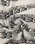 Pinko Tweed schwarz weiß mit Love Birds Baumwolle 50 cm x 150 cm