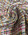 Highend Designer Tweed rosa gelb Lurex 50 cm x 140 cm