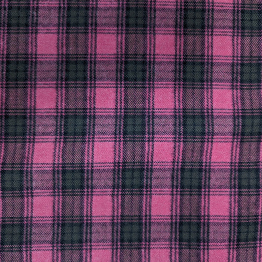 Flanell · Baumwolle · Kariert · Pink- und Grüntöne · 140 cm · 140 g/m² · Meterware