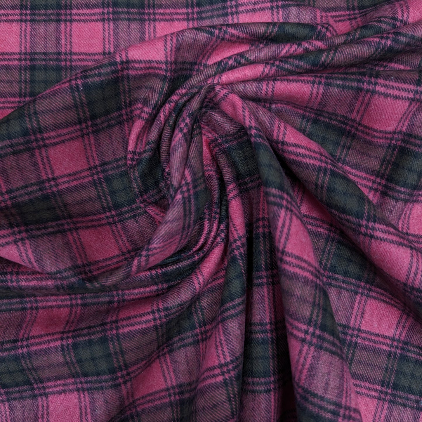 Flanell · Baumwolle · Kariert · Pink- und Grüntöne · 140 cm · 140 g/m² · Meterware