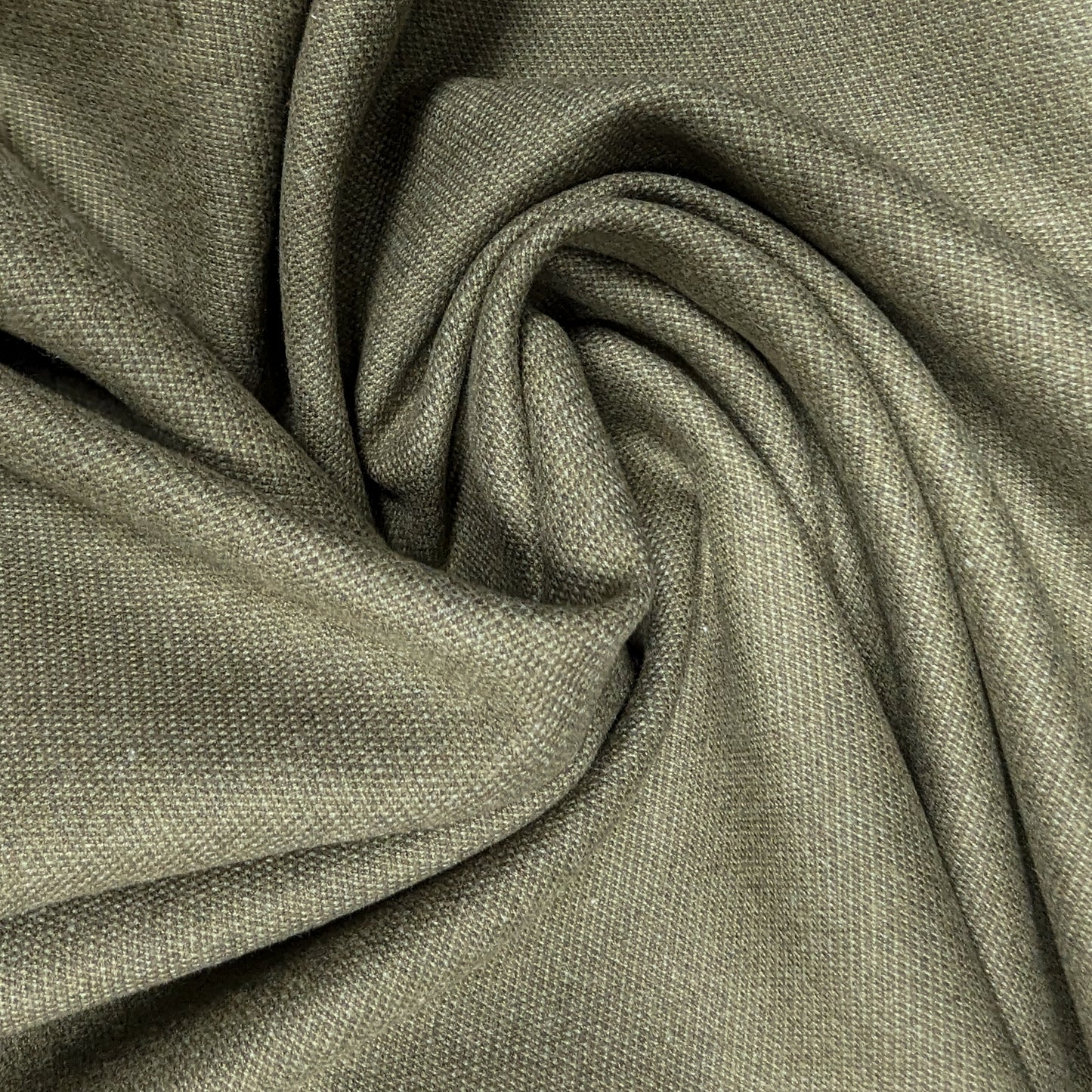 Meterware · Flanell, Baumwolle, Pantone Dusty Olive, Uni, Doubleface, Gebürstet · 150 cm · 250 g/m²