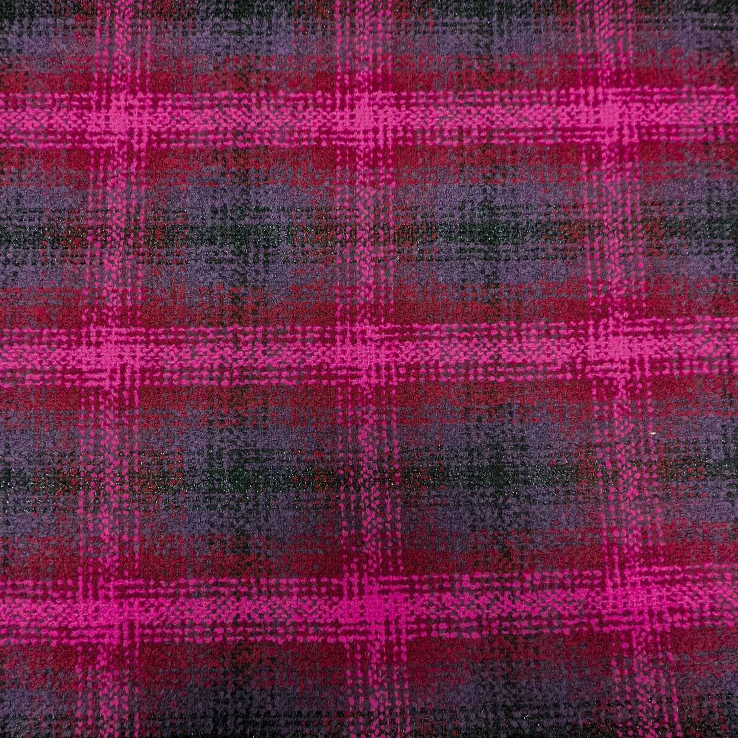 Tweed · Wolle · Kariert · Lila pink · 210 cm x 150 cm · 300 g/m² · Einzelstück