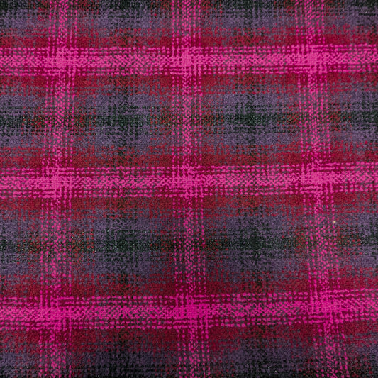 Meterware · Tweed, Wolle, Lila-Pink, Kariert · 150 cm · 300 g/m²