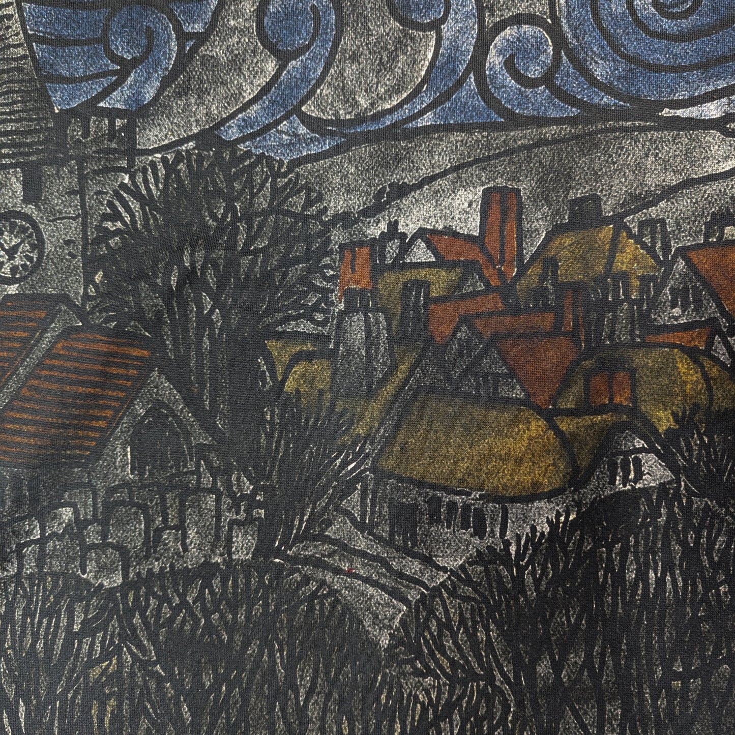 Panel · Sweat · Baumwolle · Kunstdruck · Erdtöne dunkel · 160×150 cm
