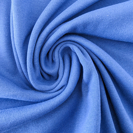 Galaxy Blue lightweight rib knit fabric, 50x84 cm, spiraled for texture.