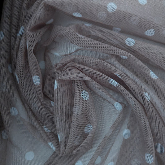 Tüll, Kunstfaser, Elasthan, nude, Polkadots · 130 cm
