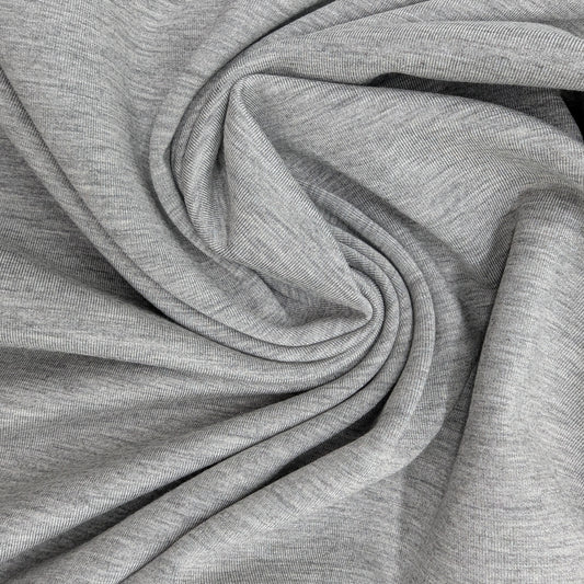 Jersey (Punto Milano), Hellgrau Melange · 130 cm 420g/m2