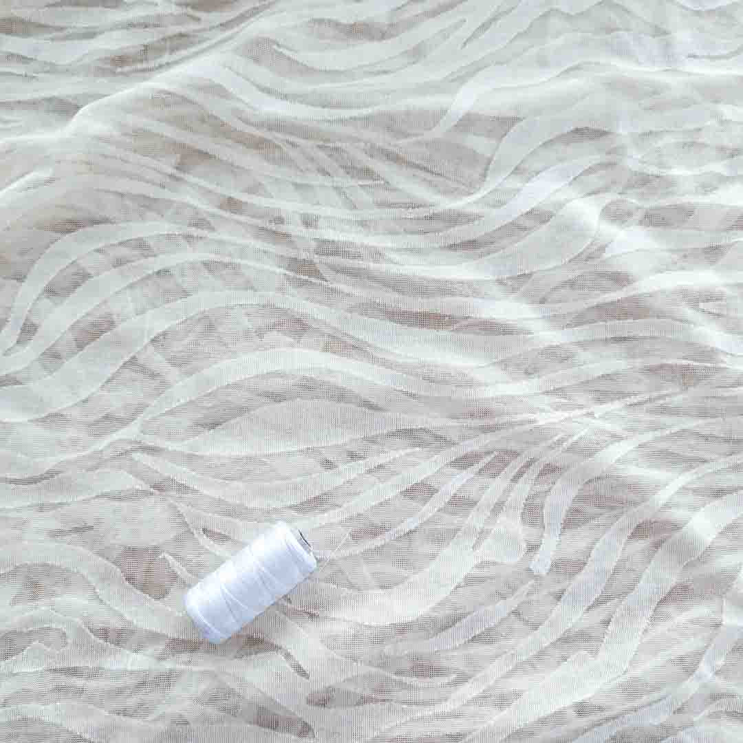 S5X2X030 Ausbrenner creme-weiß mit Zebramuster von der Alm 150 cm