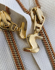 Alm-Zipper, creme, gold 14 cm nicht teilbar