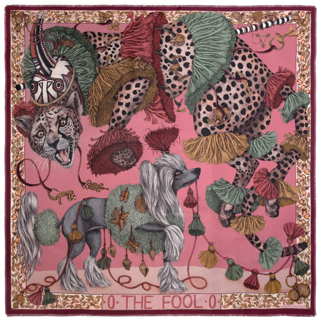 Twill · Seide · Bildmotiv · Beerentöne · 140×140 cm · Schalpanel