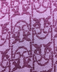Deadstock Baumwoll-Tweed – Pantone-Farbton Crocus Lila mit Love Birds, Pinko (Meterware, Stoffbreite 150 cm) (M9X4X5)