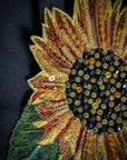 L7X5X021 Patch Sonnenblume gestickt mit Perlen 15 cm x 15 cm