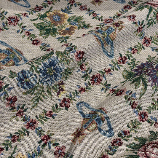 Jacquard · Wolle, Baumwolle · Logo · Farbe: Pasteltöne · 147 cm · 300 g/m² · Meterware