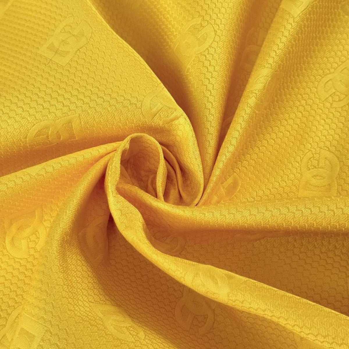 Meterware · Jacquard, Baumwolle, Polyester, Gelb · 140 cm · 230 g/m²