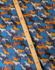 Deadstock Meterware Baumwoll-Poplin, Pferde-Silhouette Muster *tr* –  (Breite 135 cm) (M6X6X3)