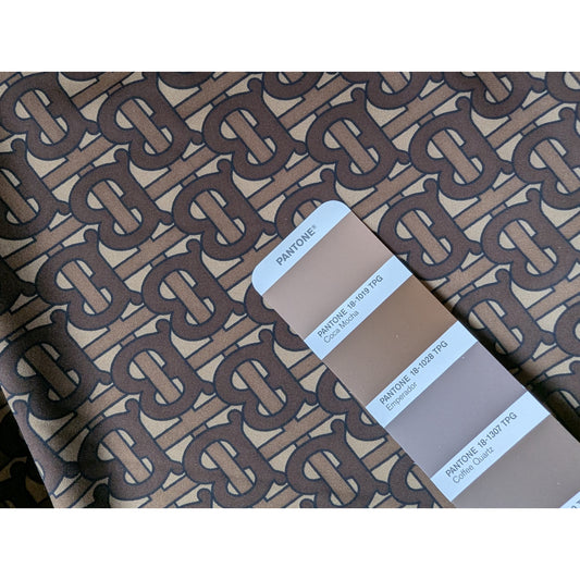 Lycra · Stretch · Kunstfaser · Logo · Farbe: Brauntöne · 145 cm · 220 g/m² · Meterware
