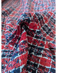 Deadstock Meterware Tweed Viskose-Baumwollmischung – Poppy Red Multicolor, G*cci (Stoffbreite 150 cm) (M9X4X11)