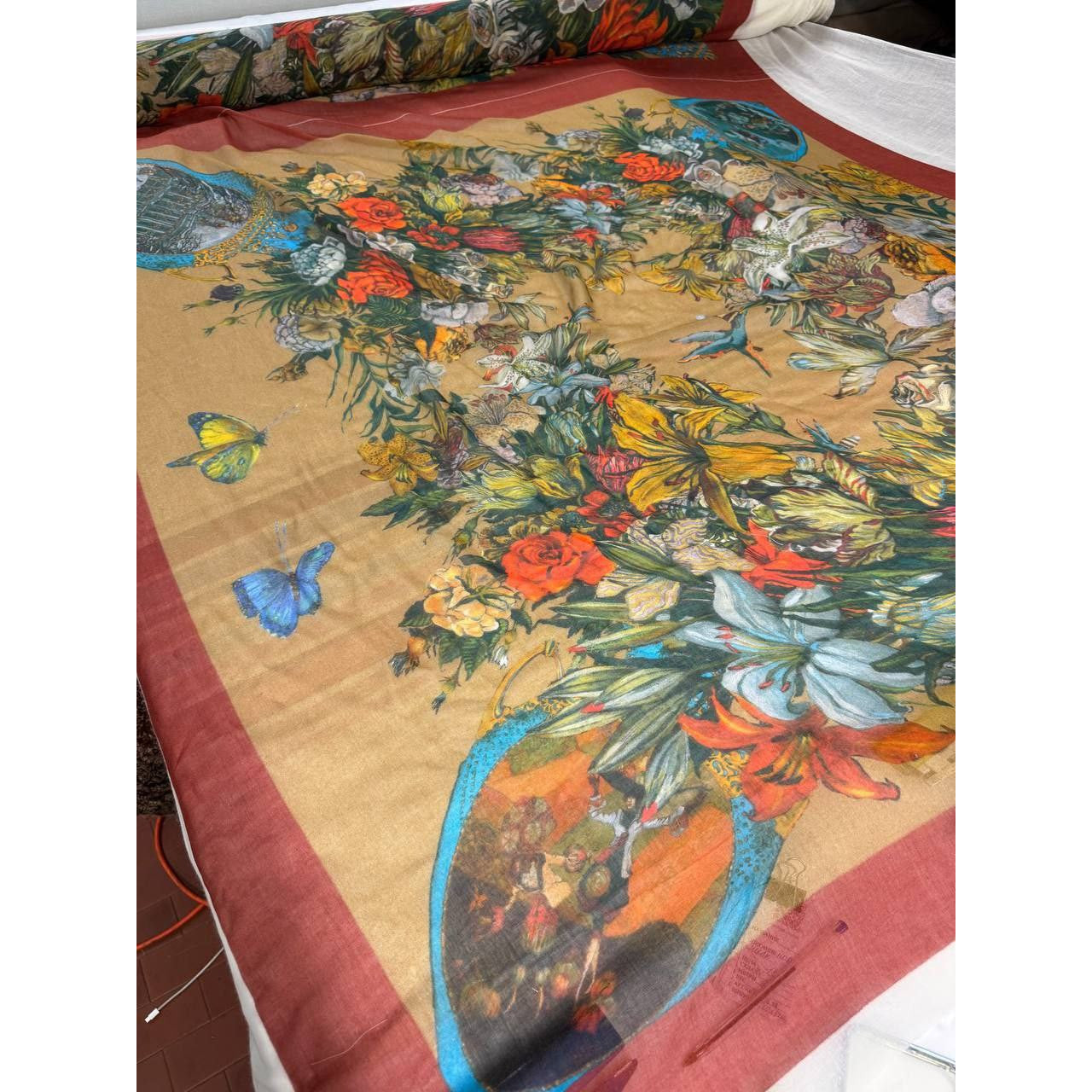 L1X4X016  Paschmina Schal Panel Seide Modal 140 cm X 140 cm