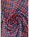 Deadstock Meterware Tweed Viskose-Baumwollmischung – Poppy Red Multicolor, G*cci (Stoffbreite 150 cm) (M9X4X11)