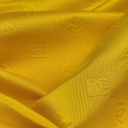 Meterware · Jacquard, Baumwolle, Polyester, Gelb · 140 cm · 230 g/m²