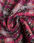 Designerstoff – Deadstock Tweed Karo Pinktöne Hot Pink | 145 cm | M2X5X16