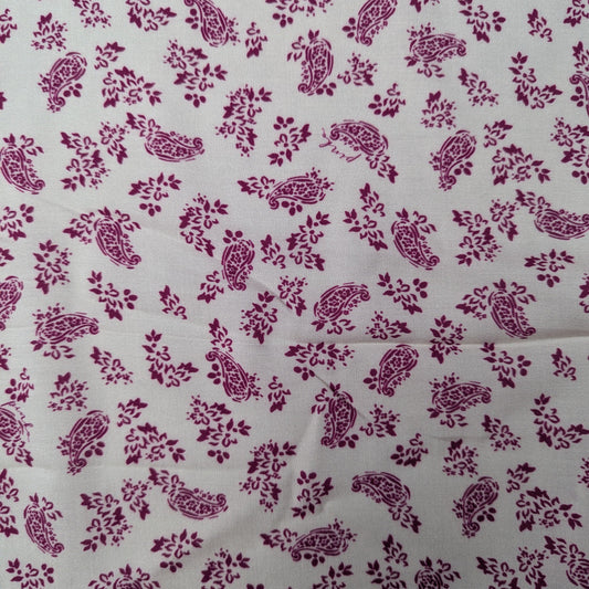 Poplin · Viskose · Paisley, Logo · Farbe: Magenta · 140 cm · 90 g/m² · Meterware
