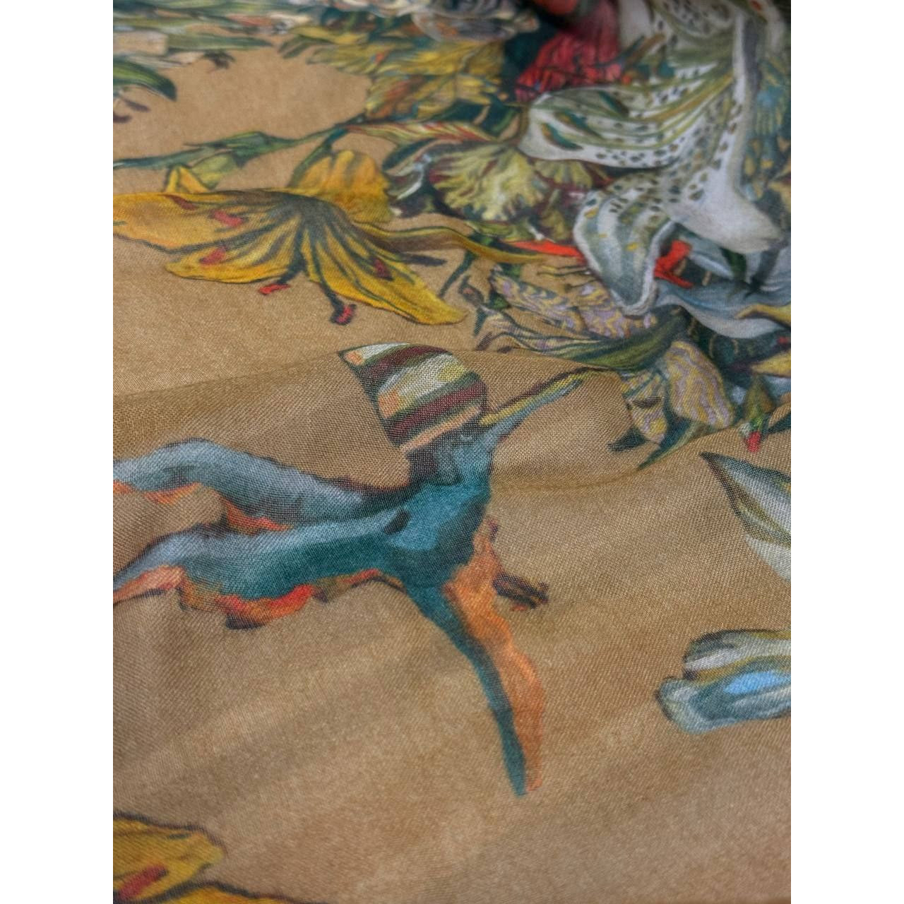 L1X4X016  Paschmina Schal Panel Seide Modal 140 cm X 140 cm