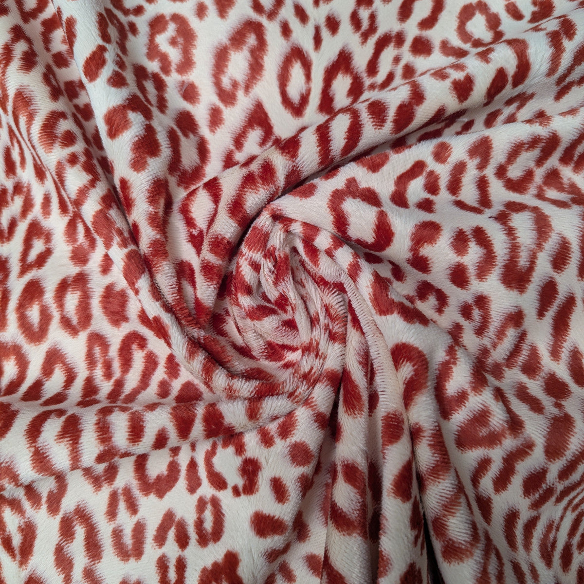 Mantelstoff · Baumwolle/Polyester · Leopardenmuster · Farbe: Naturweiß- und Orangetöne · 130 cm · 280 g/m² · Meterware